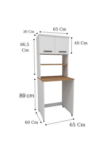 Enda Home Çamaşır Makinesi Dolabı 3 Raflı Kapaklı Banyo Dolabı Beyaz - Atlantik Çam Beyaz - Çam