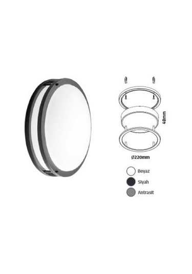 Econa 24w Günışığı Sıva Ustu Tavan Armatürü - Siyah Kasa - Günışığı Işık - Ecn-1950 Gün Işığı