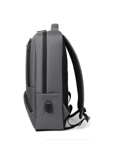 Laptop Sırt Çantası Usb Girişli Notebook Apple Uyumlu iPad  Çantası Grı