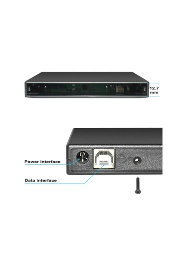 Ancheyn USB Sata 12.7 mm DVD RW Writer Kutusu External Harici Caddy Kutu 5115