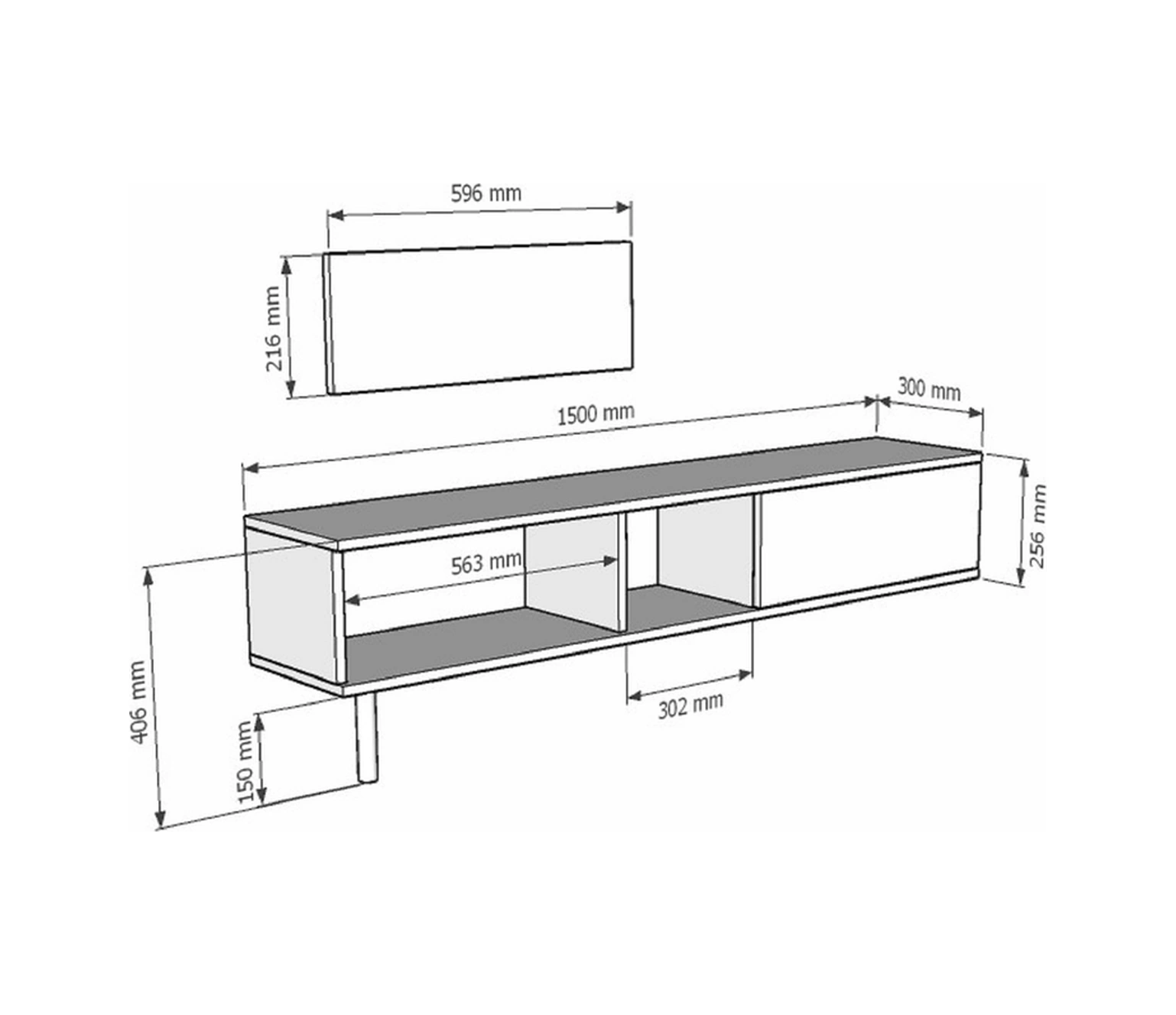 Tsa1502b - Corsatv150 Tv Stand, Tv Sehpası Beyaz 150cm Beyaz