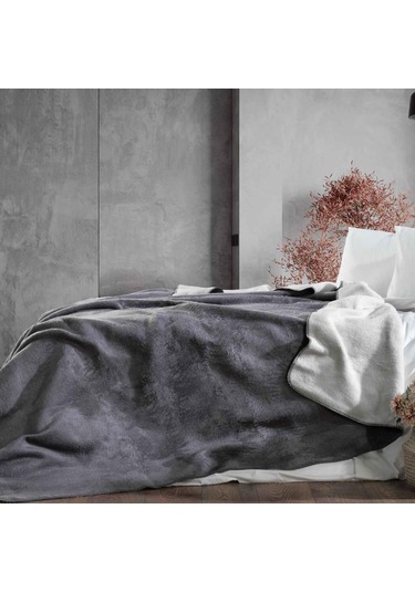 Schafer Bella Tek Kişilik Battaniye -150X200-Gri02