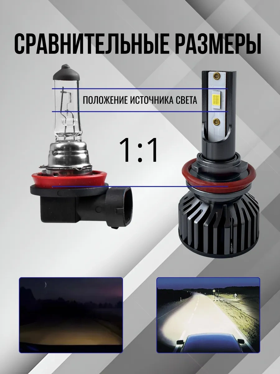 Carstore52 Otomobil İçin H11 Duylu Diyotlu Led Ampuller 139220975