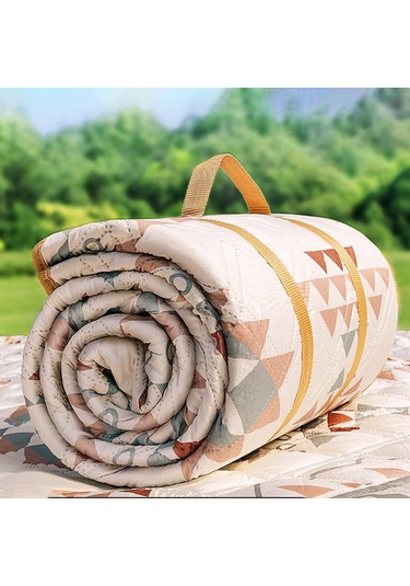 Suntek Piknik Battaniyesi Katlanabilir Taşınabilir Geometri-180cm Geometri 180cm Çok Renkli