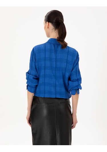 Pierre Cardin Kadın Saks Gömlek Desenli 50292247-vr045 Saks