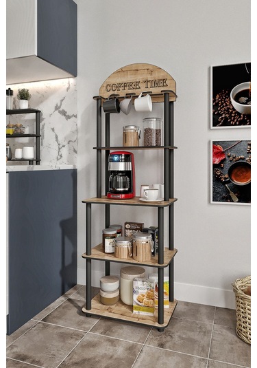 Dekoratif Lungo Özel Kahve Köşesi Safir Meşe Meşe