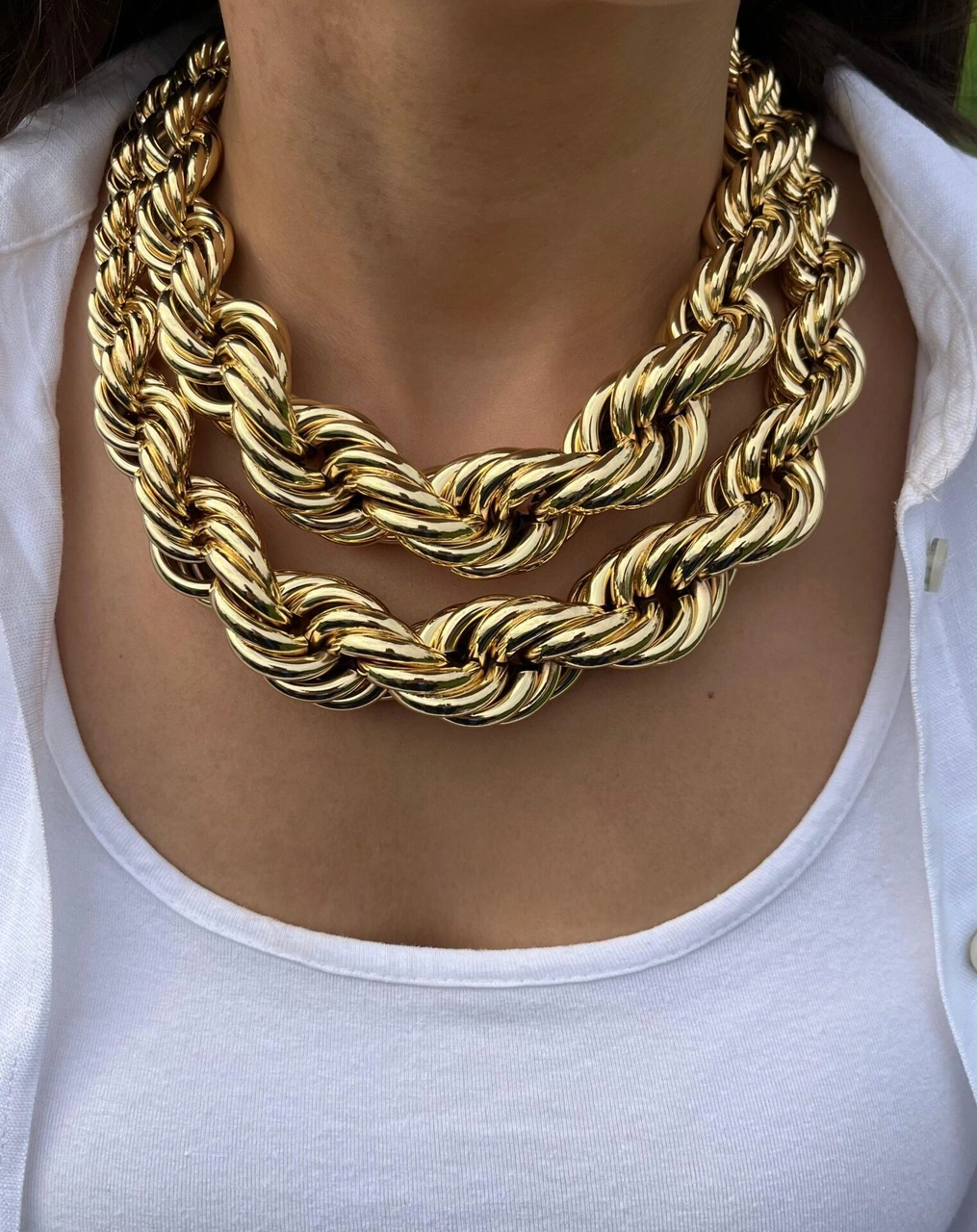 Kalın Burgu Uzun Kolye Çok Renkli