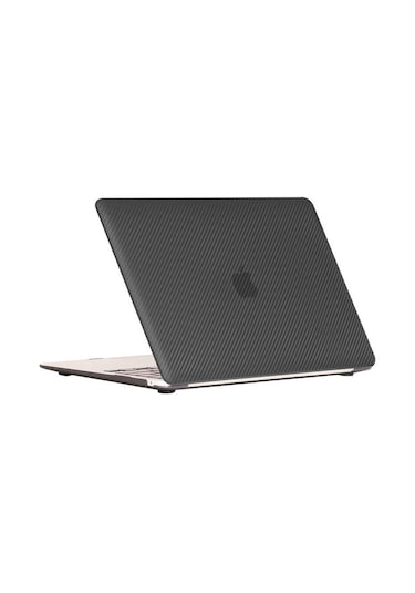 Kilifone - Macbook Uyumlu Macbook 13.3' Air 2020 A2337 Msoft Carbon Fiber Tasarımlı Kapak - Siyah