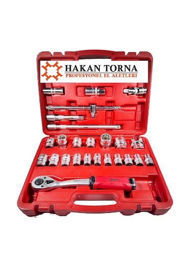 1/2 25 Parça Yıldız Lokma Takımı 12 Köşe Cırcır Kolu -arm-