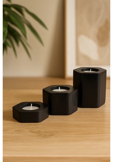 Dekoratif Tealight Mumluk Siyah Tealight