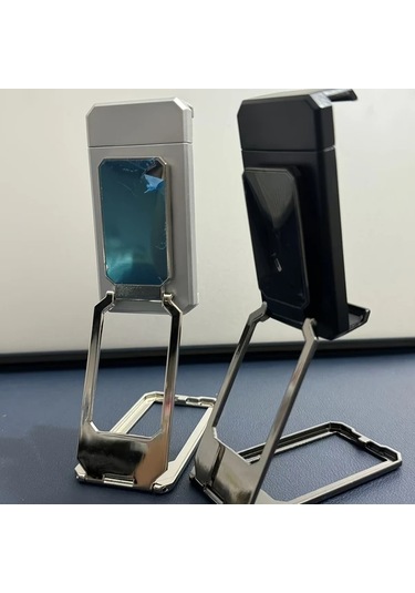 Motion003 360 Derece Dönebilen Katlanabilir Stand Arka Klips Simli Siyah Telefon Tutucu Metal Simli+siyah