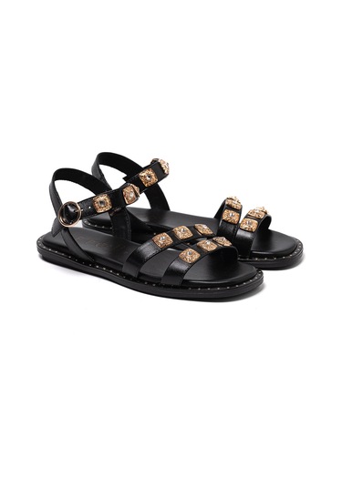 Nero Black Sandalet Kadın 72262-e6 Repo siyah