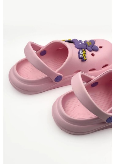 Çocuk Cross Terlik Bahçe Terliği Plaj Sahil Banyo Terliği 30-31-32-33-34-35 Numara Pudra Renk Pudra