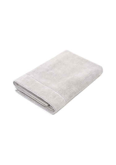 Ecocotton Arven Gri %100 Organik Pamuk Dalga Bordürlü Erkek 2'li Havlu Seti Gri