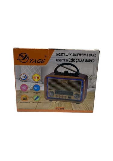 3 Bant Nostajik Usb Bluetooth Ledli Radyo 3914