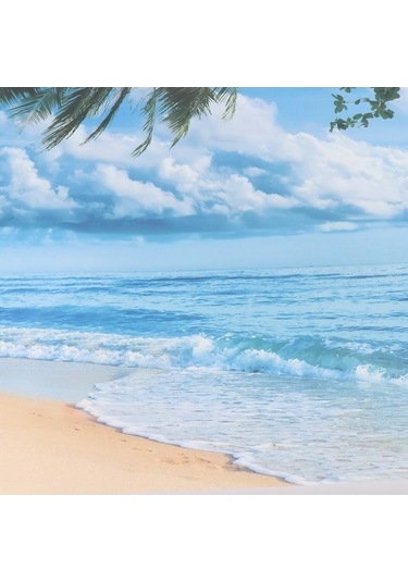 Pazly Windows Suntek Seascape Sahte Living Duvar Çıkartması Beach 3d Op Ahşap