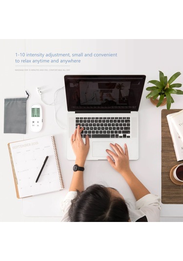 Hangfox "10 Seviye Masajlı Taşınabilir Kas Uyarıcı - Boyun, Bel, Bacak Ağrıları İçin" Beyaz