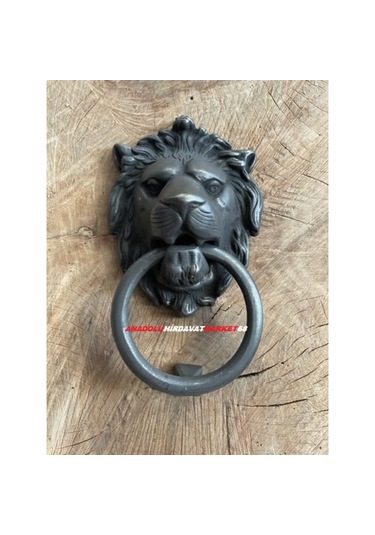 Aslan Figürlü Antik Oksit Pirinç Kapı Tak Tak Kapı Tokmagı