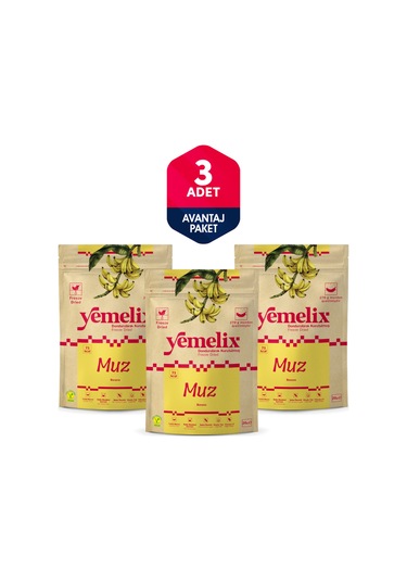 Freeze Dried 3'lü Avantaj Paketi Muz Kuru Meyve Cipsi - Dondurularak Kurutulmuş Muz 20gx3 20 G