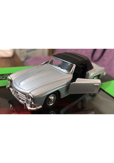 Model Metal Araba 1/36 Çek Bırak 1955 Gri Mercedes Benz 190sl