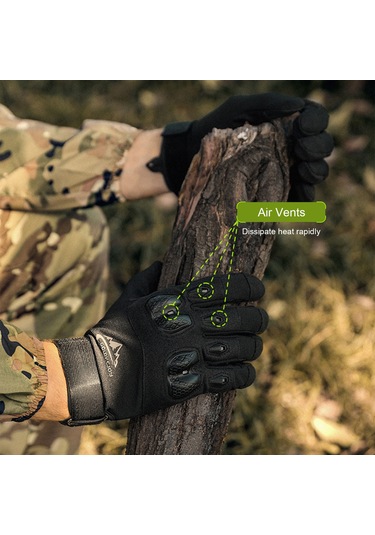 Geeksen Erkek Tam Parmak Askeri Eldiveni - Dağcılık Spor Bisiklet Sürüşü İçin Kaymazsız Dokunmatik Ekran Uyumlu - Çöl Sarısı Xl Sarı