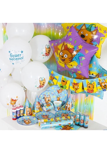 Eventbox Üç Kedili Balon Seti 373545234 GRİ