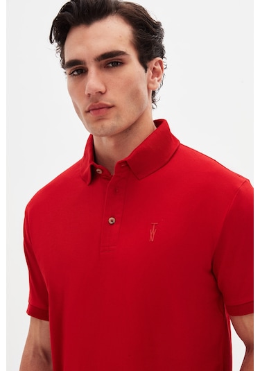 Twn Slim Fit Kırmızı Pike Dokulu T-shirt 4ec146011784m Kırmızı
