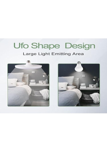 Xindoker E27 Vida Tabanlı 220v 50w Led Ufo Ampul, Ev Odaları İçin Göz Koruyucu, Enerji Tasarruflu Ve Ultra Parlak Işık Kaynağı 2 Adet 2pcs