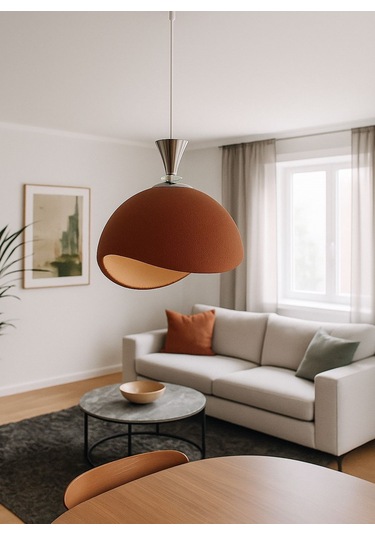 3d İskandinav Tarz Salon Oturma Odası Beton Avize Plastik Kahverengi