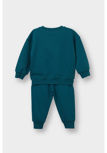 Defacto Erkek Bebek 2li Takım Baskılı Sweatshirt Eşofman Altı E8985a525augn265 Yeşil
