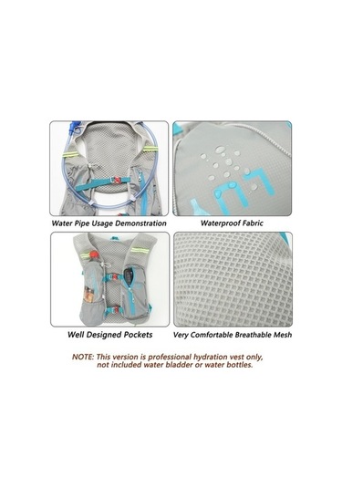 Funtree Fonksiyonel Naylon Koşu Sırt Çantası - Sıvı Alımı, Bisiklet Çantası Gök Mavisi Mavi Mavi