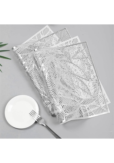 6 Adet Dikdörtgen Yapraklı Yalıtımlı Amerikan Servisi Oyuklu Amerikan Servisi, A Gümüş