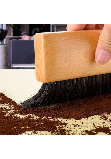 Suntek Kahve Değirmeni Makinesi Temizleme Fırçası Ahşap Saplı Dikdörtgen