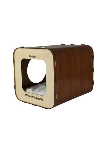 Herniks Mdf Dörtgen Kedi Evi 33 CM Hr3027