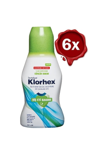 Dentasave Klorhex Günlük Bakım Ağız Çalkalama Suyu 300 Ml X 6