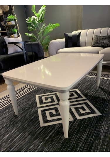 Akset Orta Sehpa Lüx Krem Gümüş