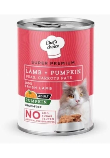Chef's Choice Kuzu Etli ve Balkabaklı Tahılsız Ezme Yetişkin Kedi Konservesi 400 G