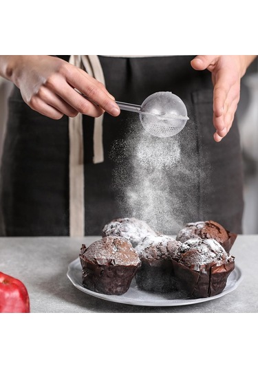 Leezsing 304 Paslanmaz Çelik Gıda Seviyesi, Un, Baharat, Kakao Süzgeci - Profesyonel Ve Ev Fırını Kullanıma Uygun, Kolay Temizlenir Çok Renkli