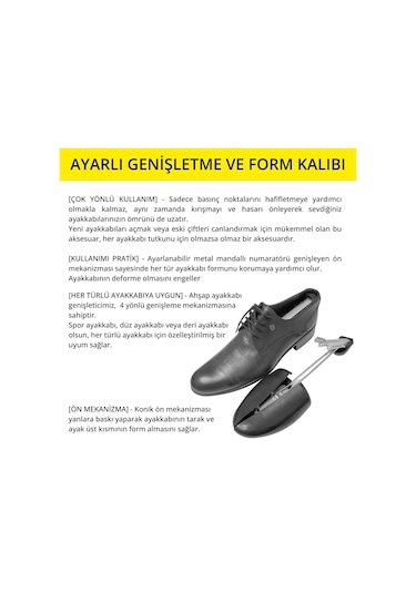 Ayakkabı Genişletme Ve Form Kalıbı, Pratik Ayarlanabilir, 1 Çift Siyah