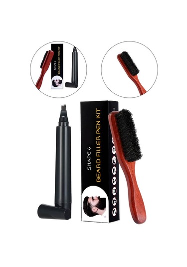 Suntek Sakal Dolgu Kalemi Fırça Arttırıcı Bıyık Kahverengi Kahverengi