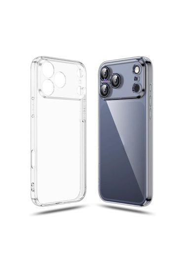 İphone 17 Pro Max Uyumlu Kamera Korumalı Şeffaf Esnek Silikon Kılıf Şeffaf