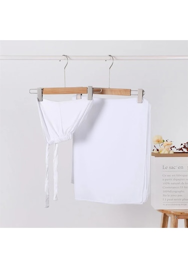 Noenname Null Kadın Şifon Başörtüsü & Jersey Undercap Seti - 2 Parçalı Whıte