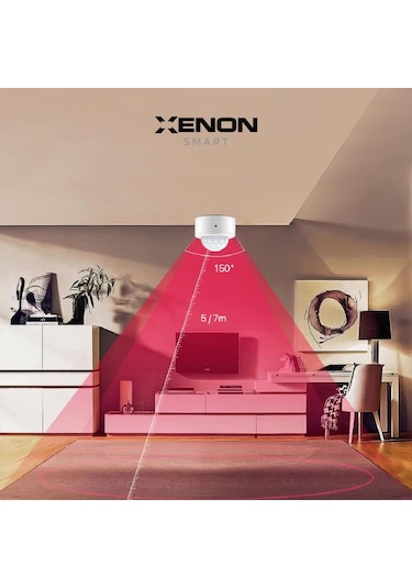 Xenon Smart Akıllı Hareket Sensörü Zigbee Protokolü Kullanan Hassasiyet Kontrollü PIR Sensörü X7613