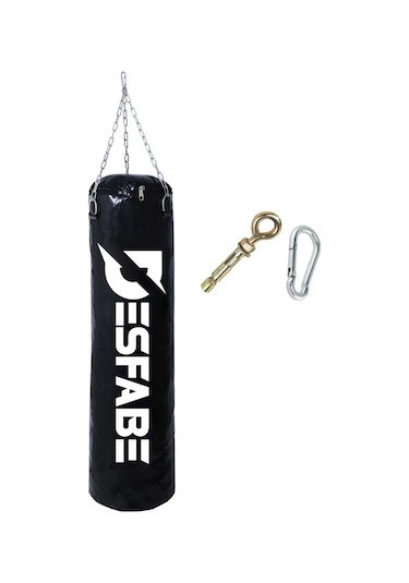 Desfabe BSS 70x25Cm Zincirli Boks Kum Torbası + Askı Aparatı Siyah