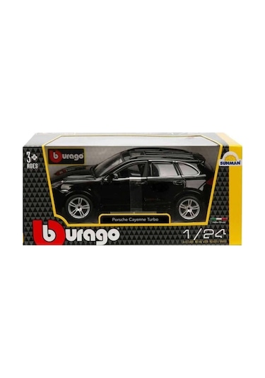 Sunman Burago 1:24 Porsche Cayenne Turbo Model Araba S01021056 18-21056 Siyah
