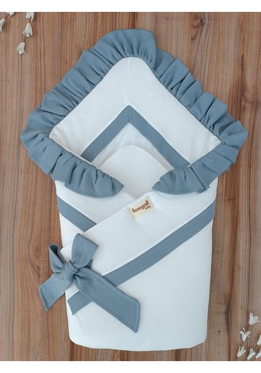 Bebek Battaniyesi Kundağı %100 Pamuklu İnci Waffle Kumaş Yenidoğan Hastane Çıkışı Hediyelik Örtü Gri