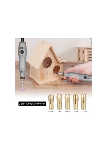 Youtek 12v Mini El Taşlama Seti, 5000-15000 Rpm 3 Hız Ayarı, 24 Parça Aksesuarlı, Gri, Eu Fiş