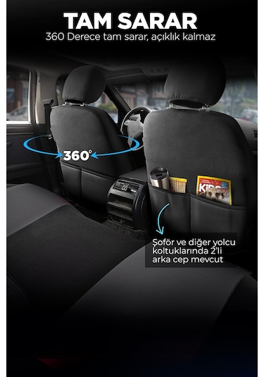 Gof Plus Serisi Universal Oto Koltuk Kılıfı Kırmızı