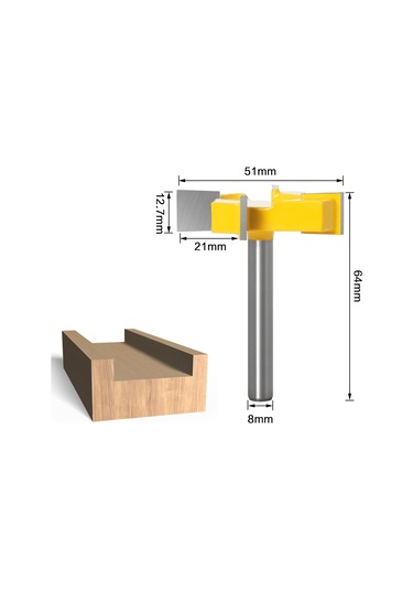 Suofeng 8mm Şaftlı 4 Kenarlı T Tipi Ahşap Oluk Açma Frezesi, Taşınabilir Ve Dayanıklı.