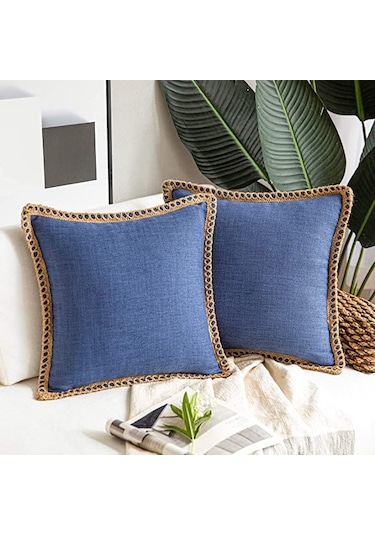 Mavi 1 Adet İskandinav Düz Renk Ev Ürün Yastık Örtüsü Alt Pamuk Keten Yastık Örtüsü Atma Kapakları Çuval Yastık & Kırlent 56805558